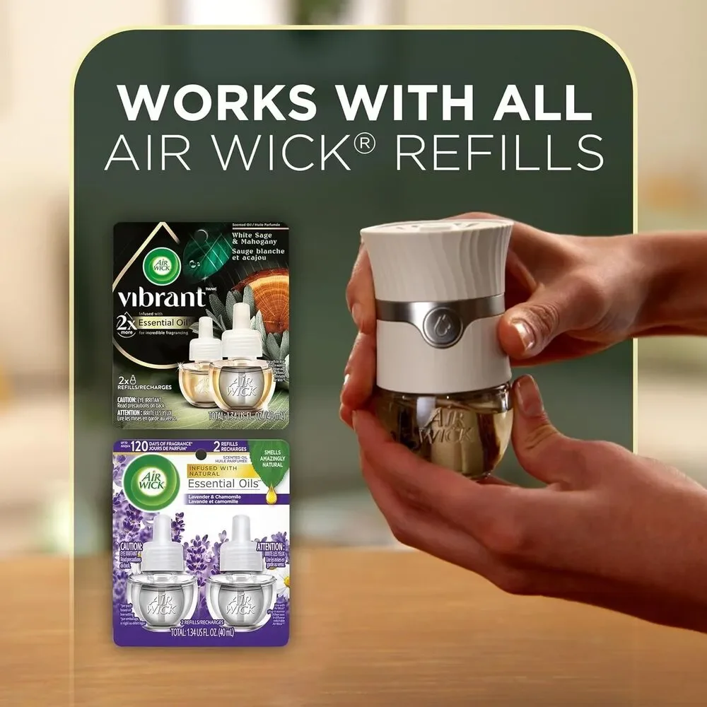 Air Wick Vibrant Scented Oil Plug-In Warmers – White Sage & Mahogany (2-Pack)